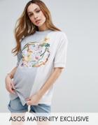 Asos Maternity Cutabout Embroidered Sweat Top - Multi