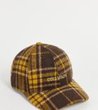 Collusion Unisex Cap In Check Pattern-brown