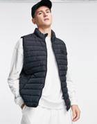 Jack & Jones Padded Vest In Black