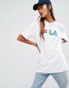 Fila Oversized Boyfriend T-shirt With Basic Logo - White