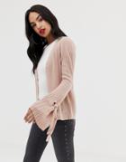 Lipsy Fluted Sleeve Cardigan - Pink