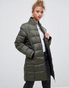 Blend She Dodi Tube Quilted Longline Coat-green