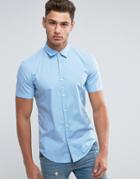 Esprit Short Sleeve Poplin Shirt - Blue