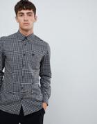 Fred Perry Classic Gingham Shirt In Black - Black