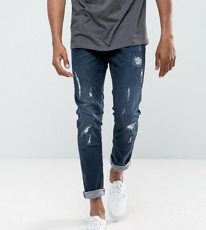 Blend Cirrus Skinny Fit Jean Ripped Dark Wash - Navy