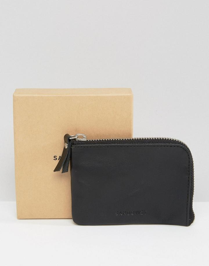 Sandqvist Penny Leather Wallet In Black - Black