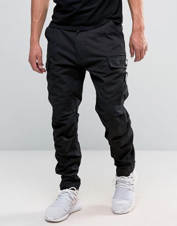 Dxpe Chef Cargo Pants In Black With Military Patches - Black