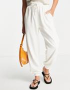 Topshop Oversized 90s Sweatpants In Ecru - Part Of A Set-white