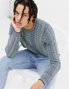 Asos Design Multicolor Striped Crew Neck Sweater - Multi