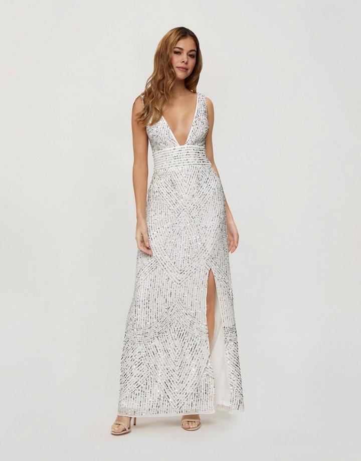 Miss Selfridge Maxi Dress With Embellishment In White