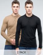 Asos Knitted Polo Sweater 2 Pack - Multi