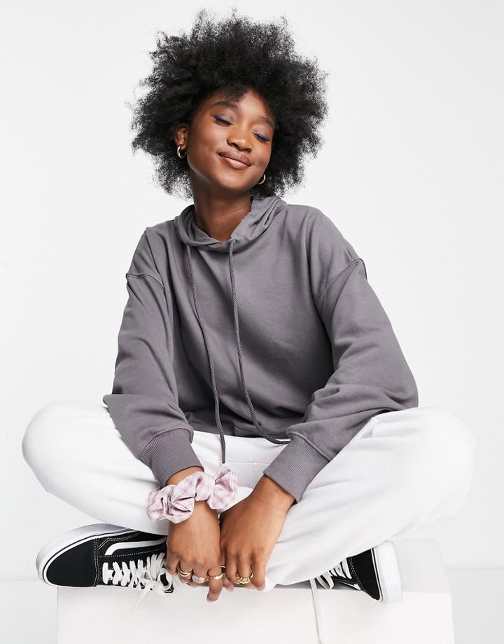 Stradivarius Oversized Hoodie In Charcoal-gray