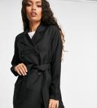 Vero Moda Petite Short Trench Coat In Black