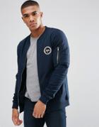 Hype Jersey Bomber Jacket In Navy - Navy