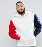 Tommy Hilfiger Plus Rock Icon Color Block Hoodie Sweatshirt In White - White
