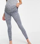 Asos 4505 Maternity Yoga Leggings In Heather-navy
