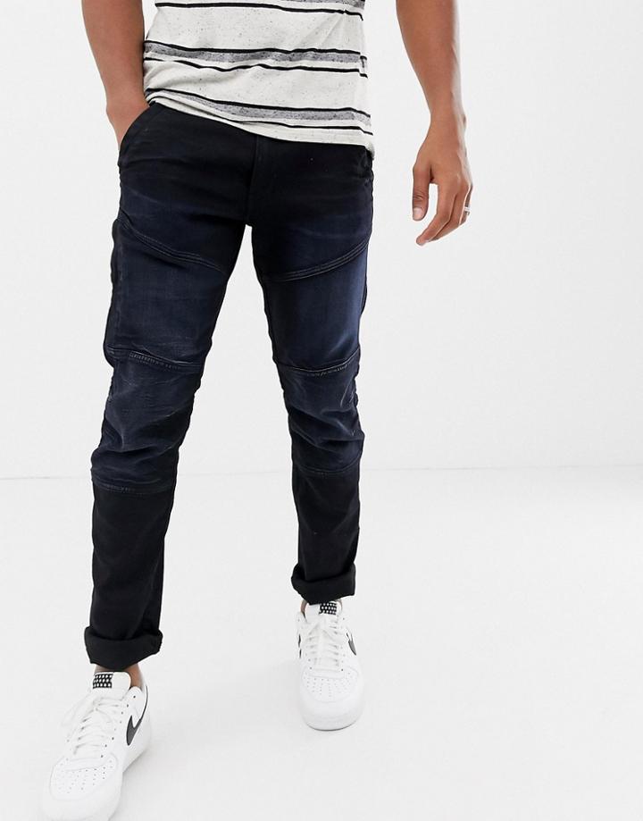 G-star Rackam Dc Tapered Fit Super Stretch Jean In Dark Wash With Drawstring Waist - Navy