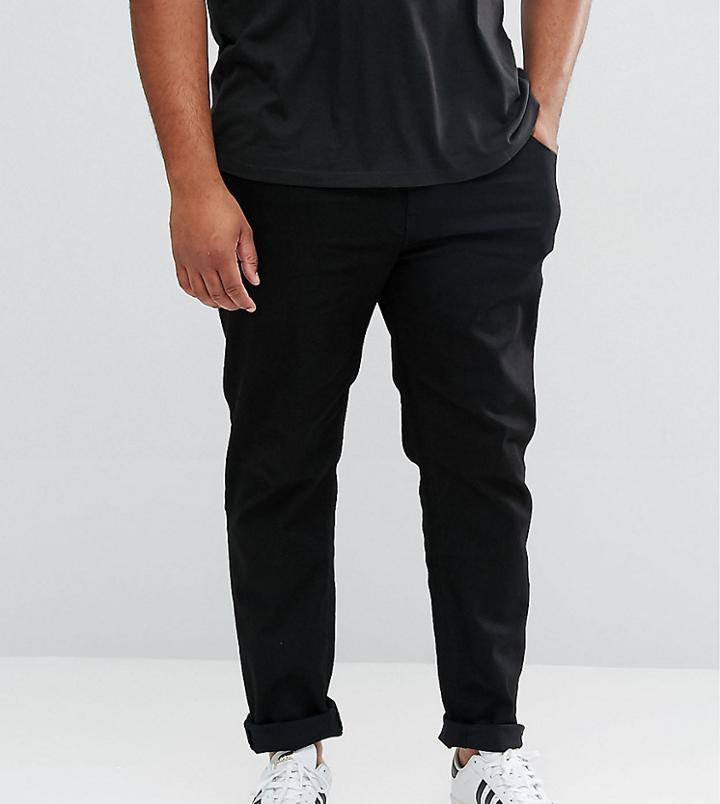 Asos Plus Stretch Slim Jeans In Black - Black