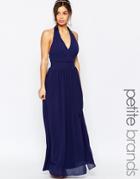 Tfnc Petite Wedding Halter Chiffon Maxi Dress - Navy