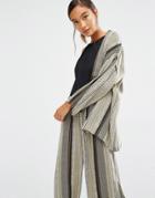 First & I Printed Kimono Jacket - Green