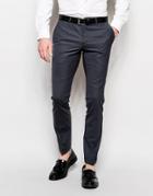 Noose & Monkey Pants With Stretch And Turn Up In Super Skinny Fit - Charcoal