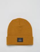 Asos Patch Beanie In Mustard - Yellow