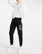 Armani Ea7 Visibility French Terry Sweatpants In Black