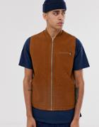 Asos Design Canvas Vest In Tobacco-brown