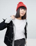 Genie By Eugenia Kim Logan Red And Burgundy Zebra Print Hat With Knit Pom Pom - Red