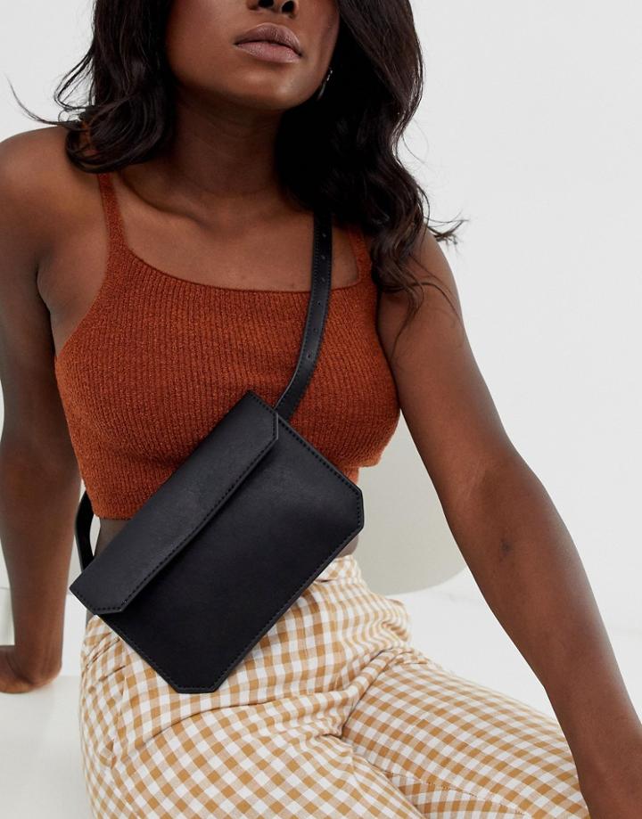 Asos Design Flat Fanny Pack-black