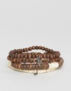 Classics 77 Wood Beaded Bracelets In 4 Pack - Brown