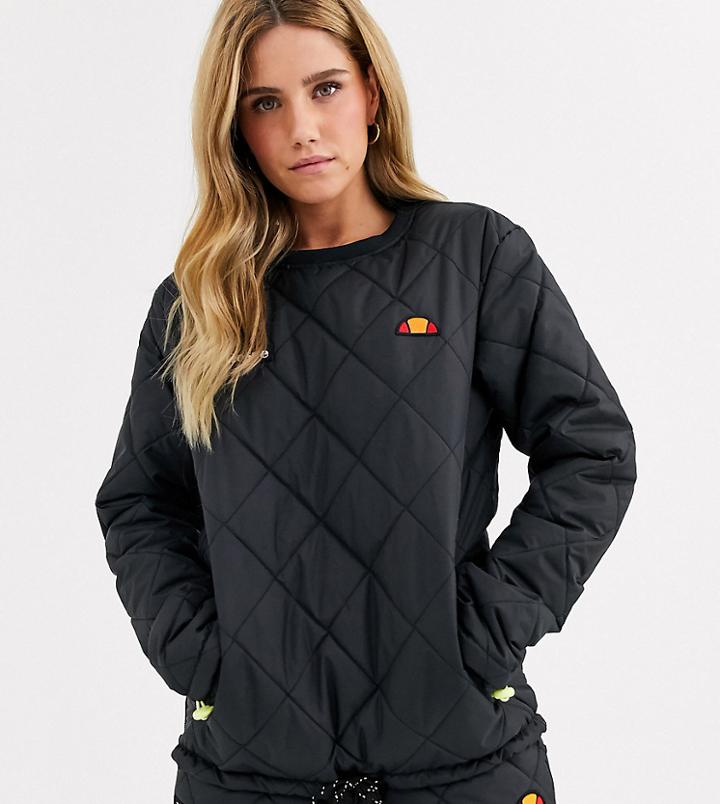 Ellesse Sweatshirt In Quilting Two-piece-black