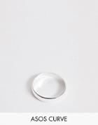 Asos Design Curve Minimal Ring In Silver Tone - Silver