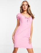 Trendyol Milkmaid Mini Dress In Pink