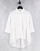 Only Shirt With Pephem And 3/4 Sleeve In White
