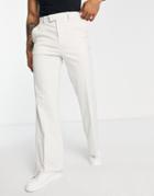 Topman Flare Pronounced Twill Pants In Stone-neutral