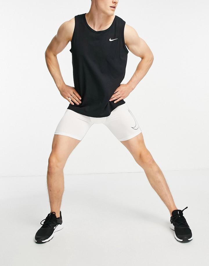 Nike Pro Training Dri-fit Baselayer Shorts In White