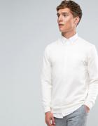 Asos Merino Wool Crew Neck Sweater In White - White