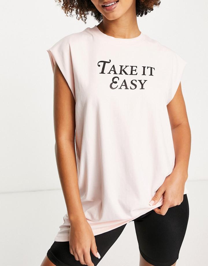 Hoxton Haus Logo Gym Tank Top In Stone-neutral