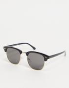 New Look Retro Square Sunglasses In Black
