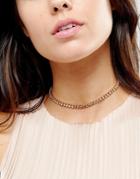 Asos Cup Chain Choker Necklace - Pink
