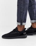 Pull & Bear Knitted Sneaker In Black - Black