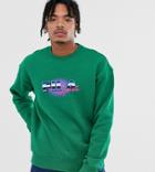 Fila Owlie Graphic Sweat In Green Exclusive At Asos - Green