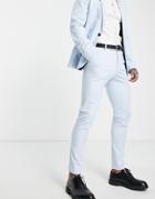 Asos Design Super Skinny Suit Pants In Jersey Puppytooth In Blue-blues