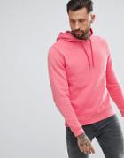 Asos Design Hoodie In Pink Overdyed Pique - Pink