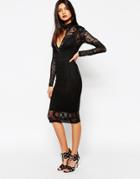 Bec & Bridge Marvel Pencil Dress With Keyhole Cut Out - Black