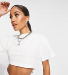 Asyou Seam Detail Cropped Oversized T-shirt In White - Part Of A Set