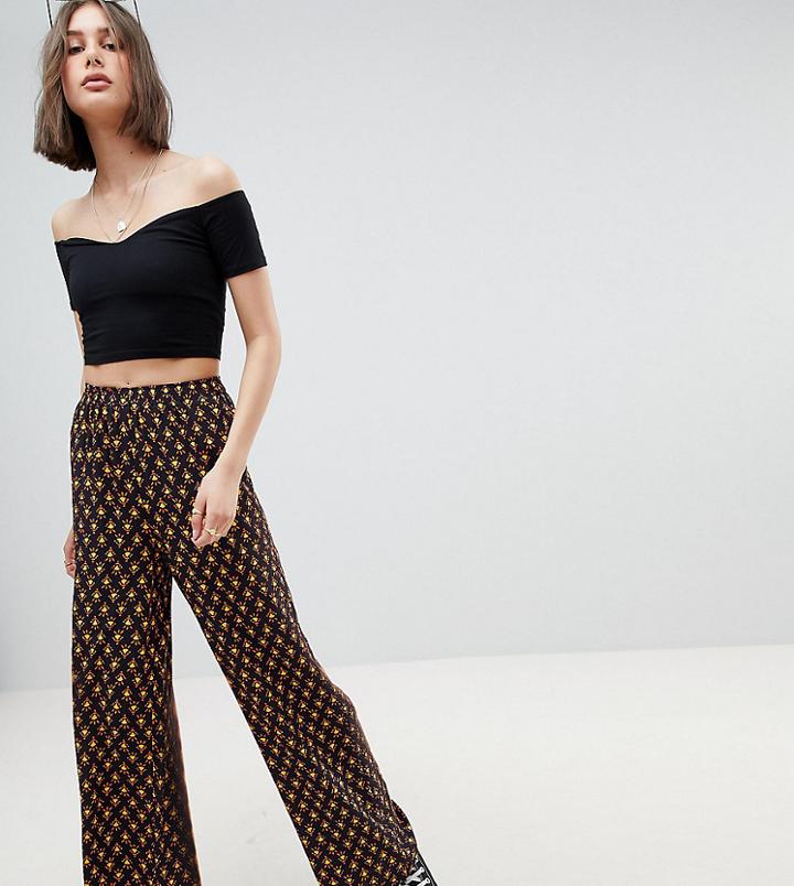 Reclaimed Vintage Inspired Wide Leg Pants In Tile Print-multi
