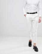 Asos Design Skinny Crop Smart Pants In White Linen - White