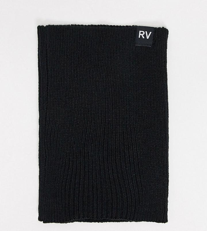 Reclaimed Vintage Inspired Ribbed Snood With Rv Logo Tab In Black